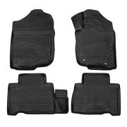 Коврики 3D в салон TOYOTA Harrier, 2013->, универсал, правый руль, 4шт. комплект, полиуретан, черный