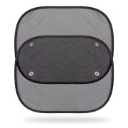 Шторки солнцезащитные на боковые стекла, сетчатый полиэстер, черные, 44 х 38 см, комплект из 2 шт