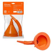 APF-02 Воронка непроливайка D-135 мм, с гибким носиком 370 мм,латунная сетка,в пакете с навершием