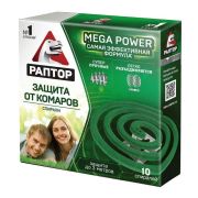 РАПТОР: Спираль от комаров без запаха Mega Power, 10шт. (24)