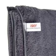 Полотенце для ухода за автомобилем iSKY, 50x60 см, микрофибра, серый, 500г/м2