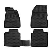 Коврик 3D в салон NISSAN Note, 2012+, хэтчбек, правый руль, 4шт, комплект, полиуретан, черный